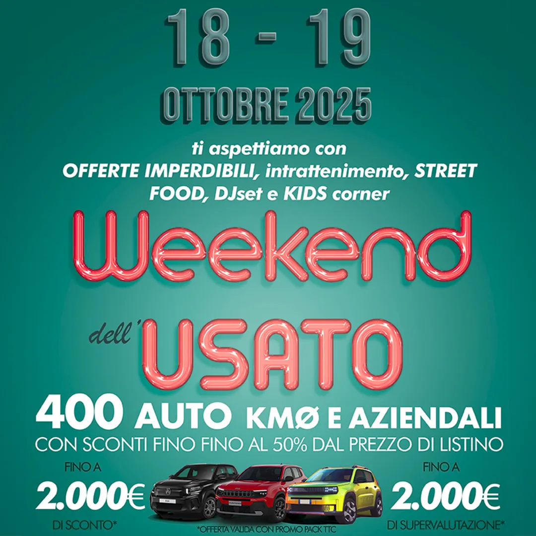 weekend usato 18-19 ottobre 2025 a torino da autofrancia